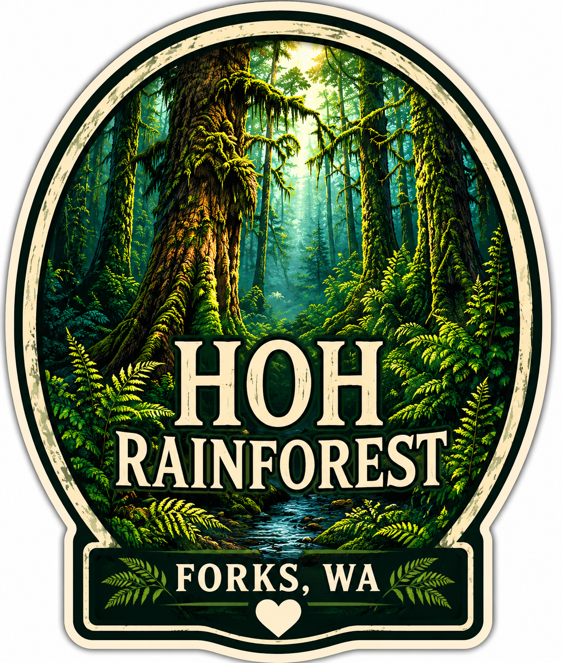 HOH Rainforest Sasquatch Forks WA Sticker