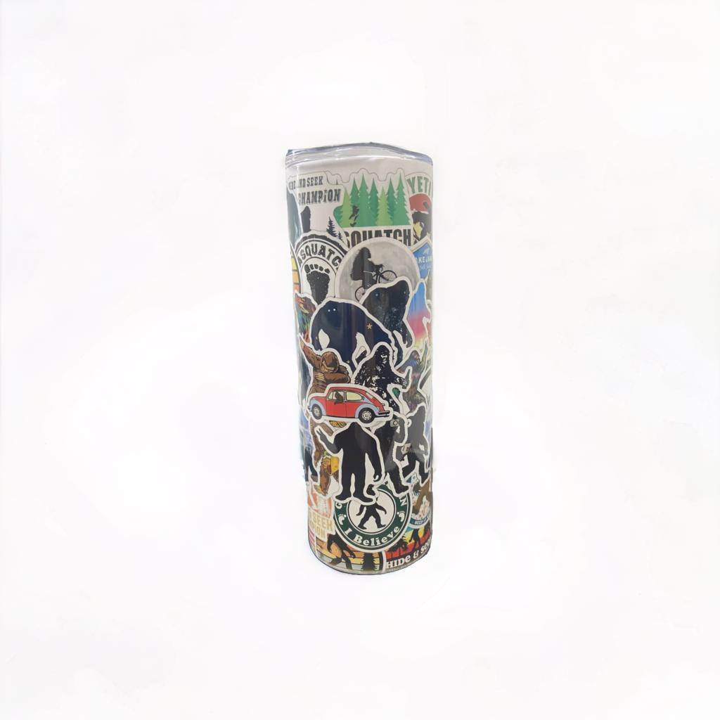 Sasquatch Bigfoot Sticker Collection Tumbler Water Bottle