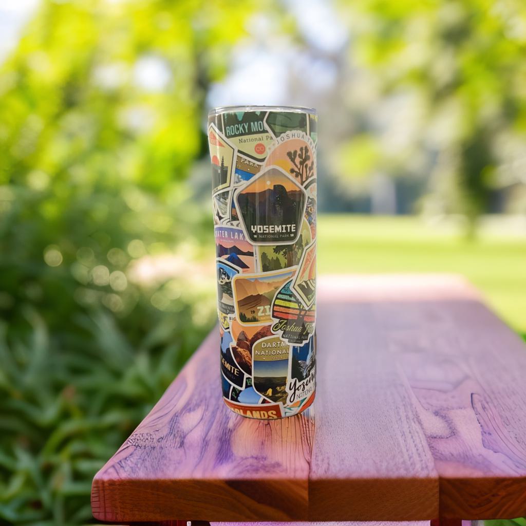 National Park Sticker Collection Tumbler Water Bottle