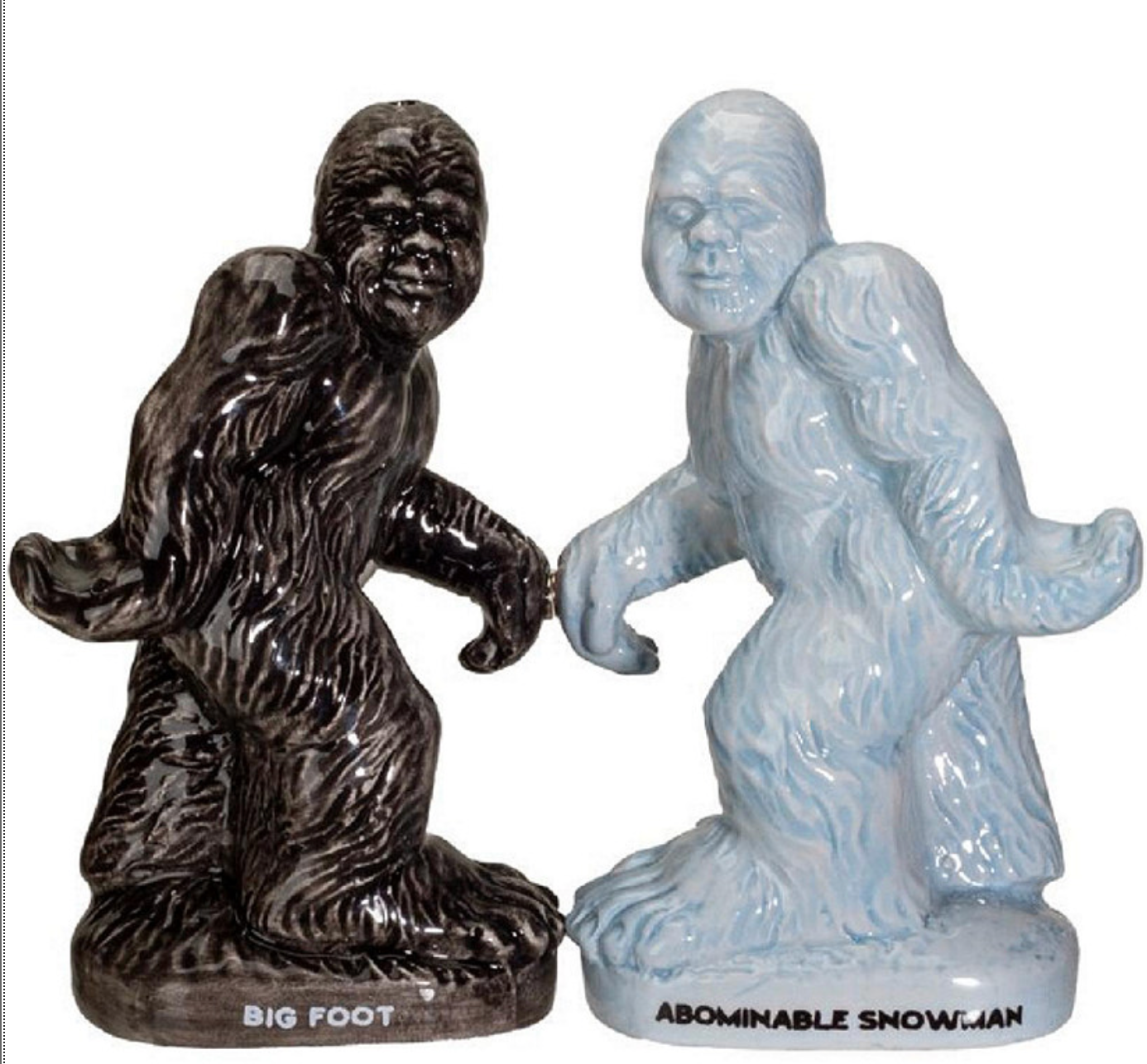 Bigfoot and Abominable Snowman Ceramic Salt and Pepper Shaker Set
