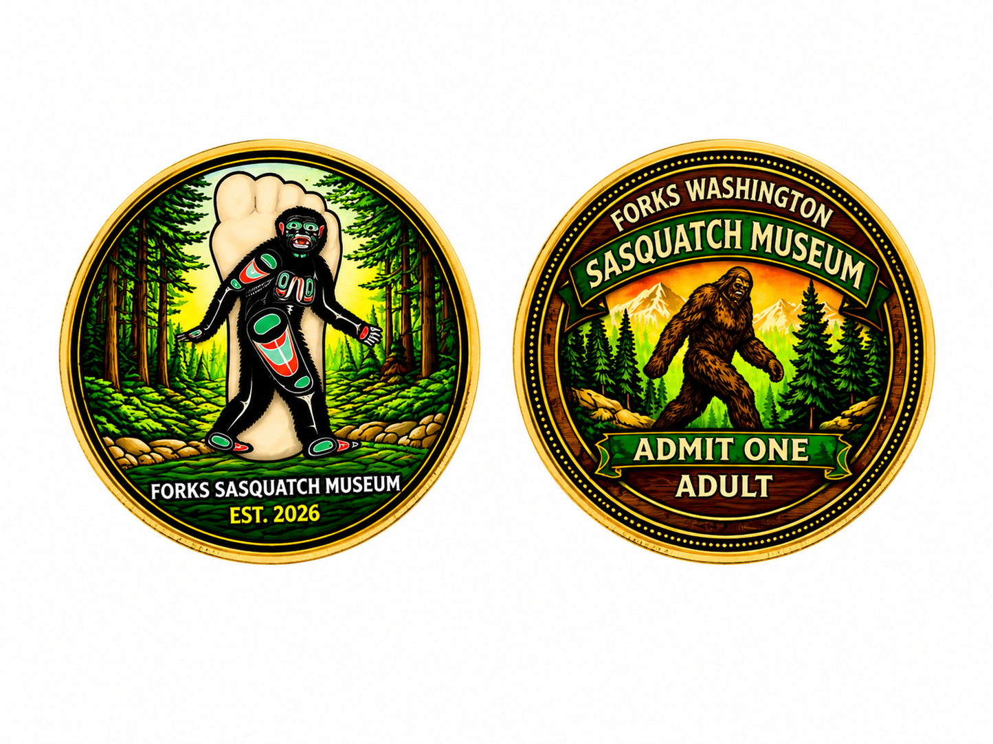 Forks Sasquatch Museum Admittance Tokens