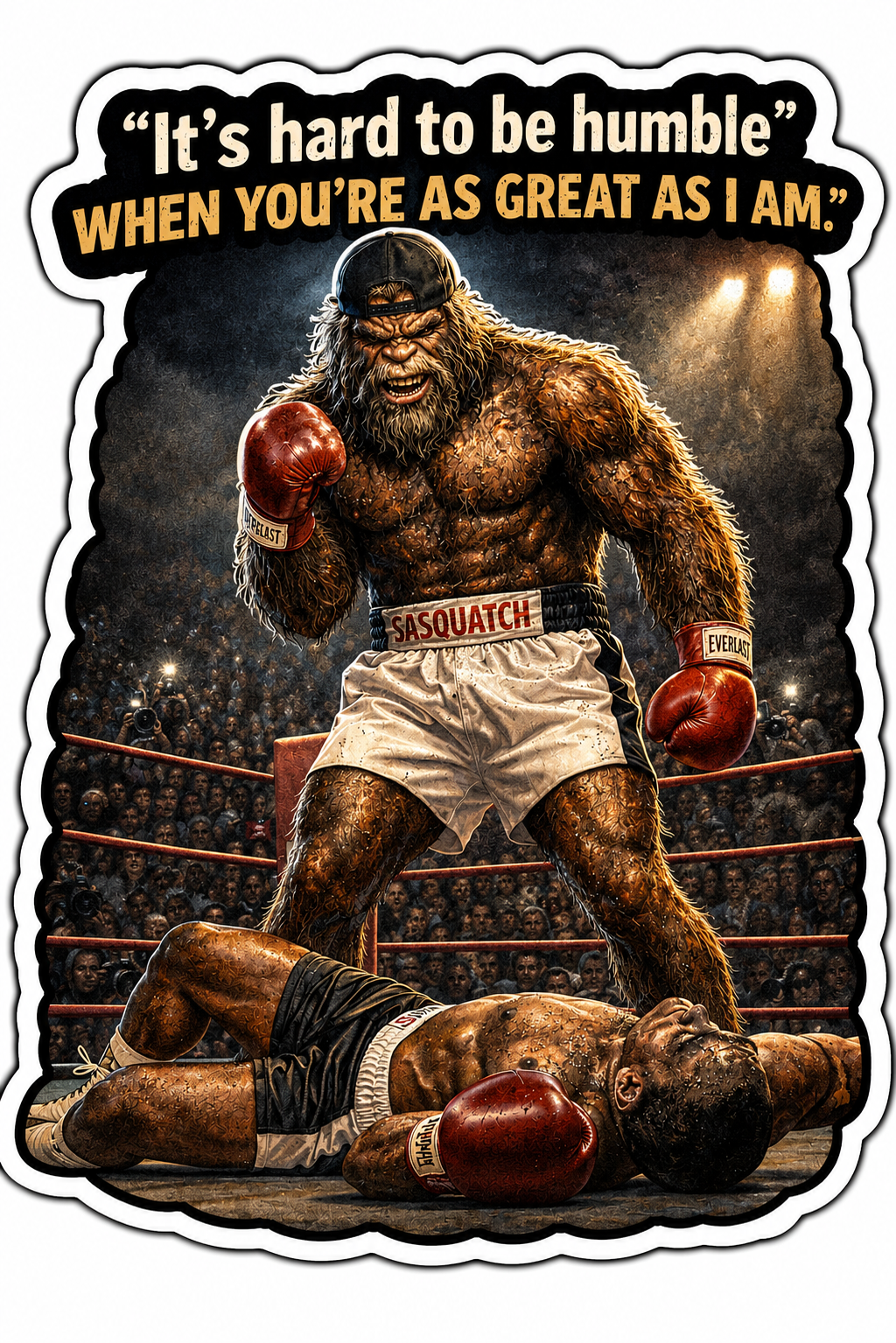 Boxing Sasquatch Sticker