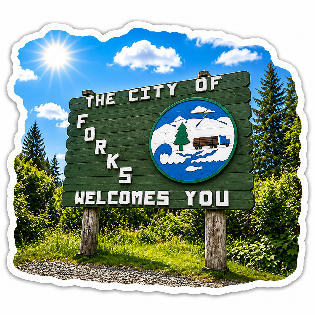 Forks Sign Sticker
