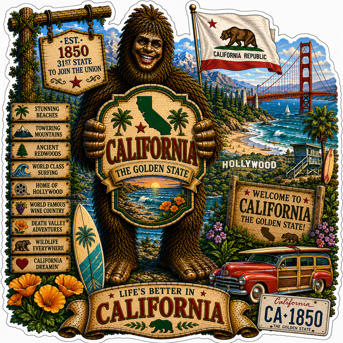 California Sasquatch Sticker