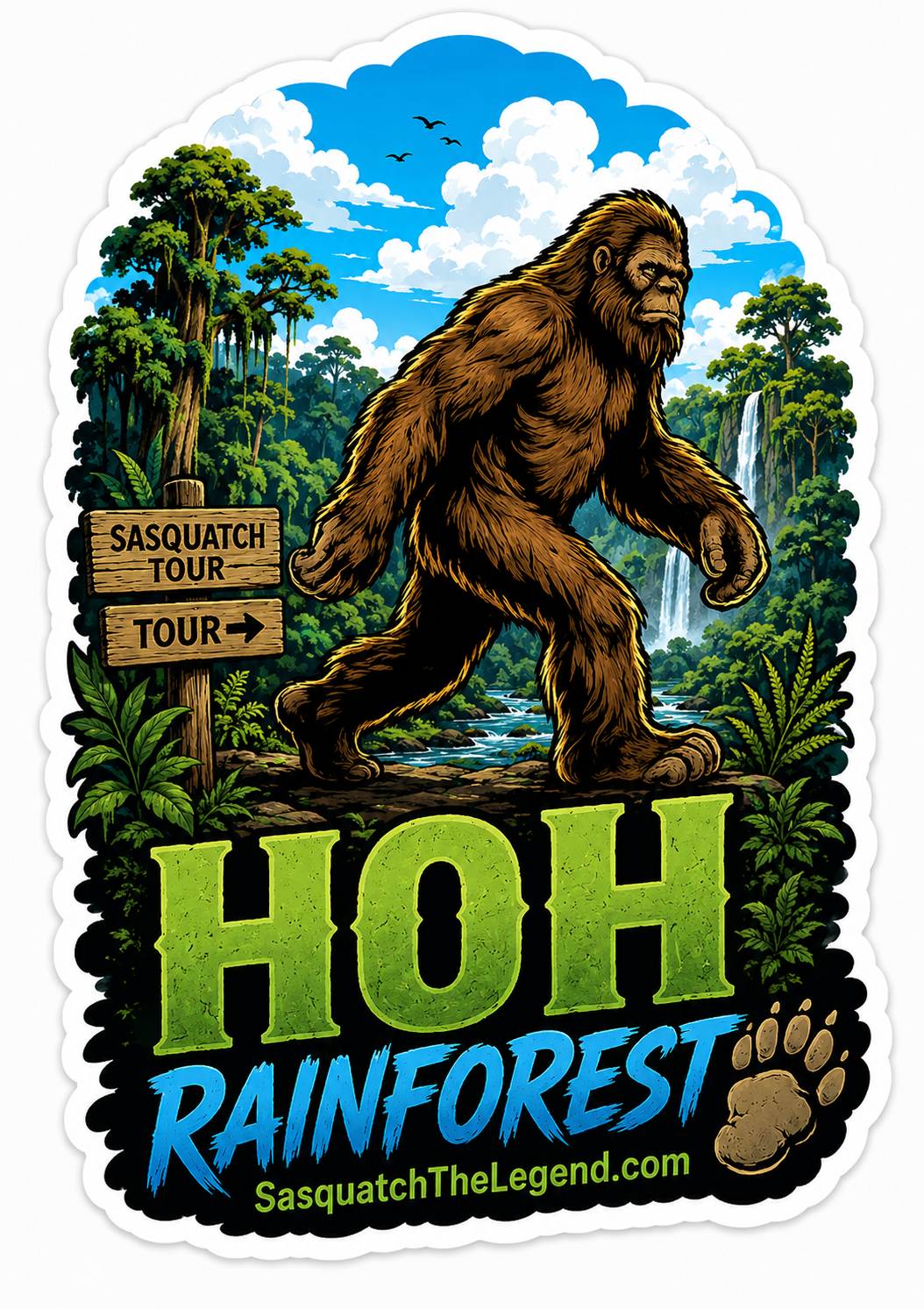 Sasquatch Tour HOH Rainforest Sticker