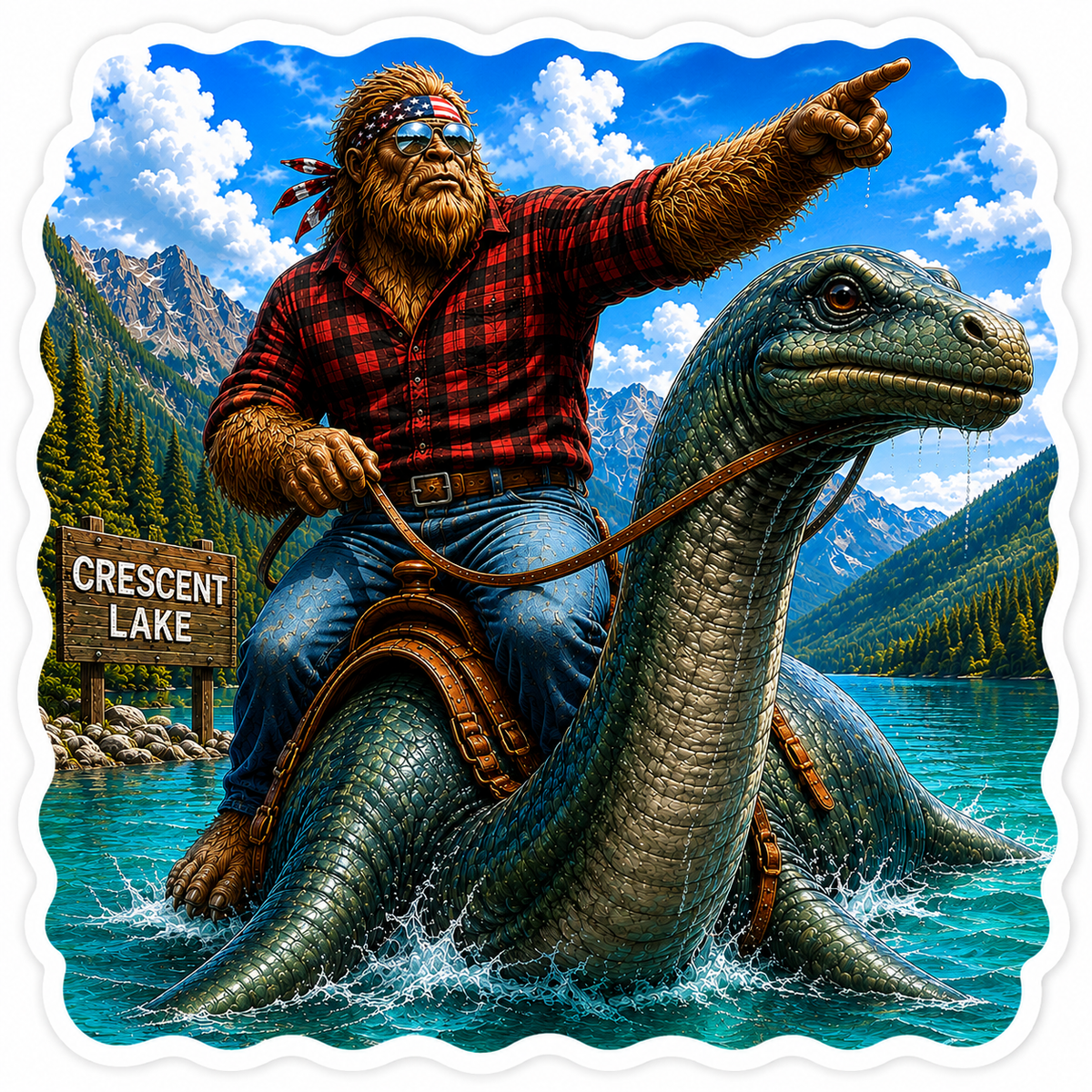 Loch Ness Monster & Sasquatch Sticker