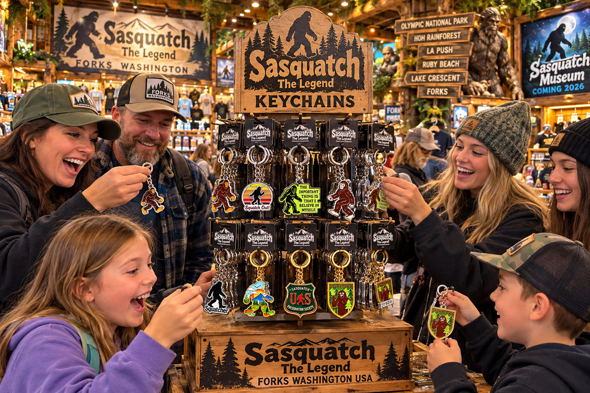 Metal Bigfoot Keychains