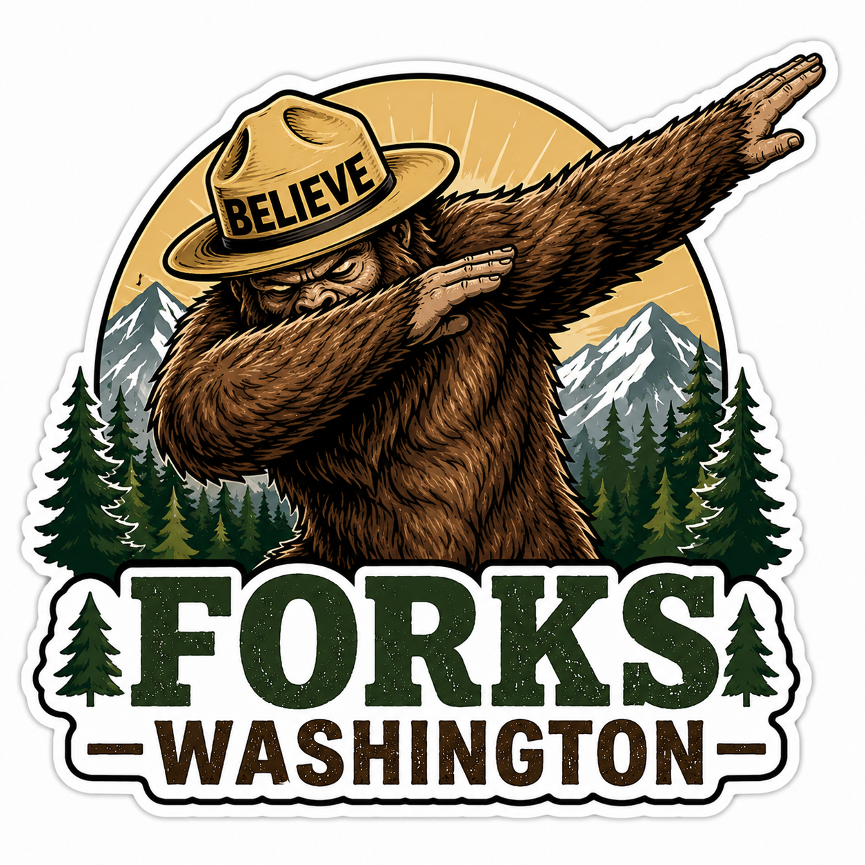 I Believe Sasquatch can Dab Sticker