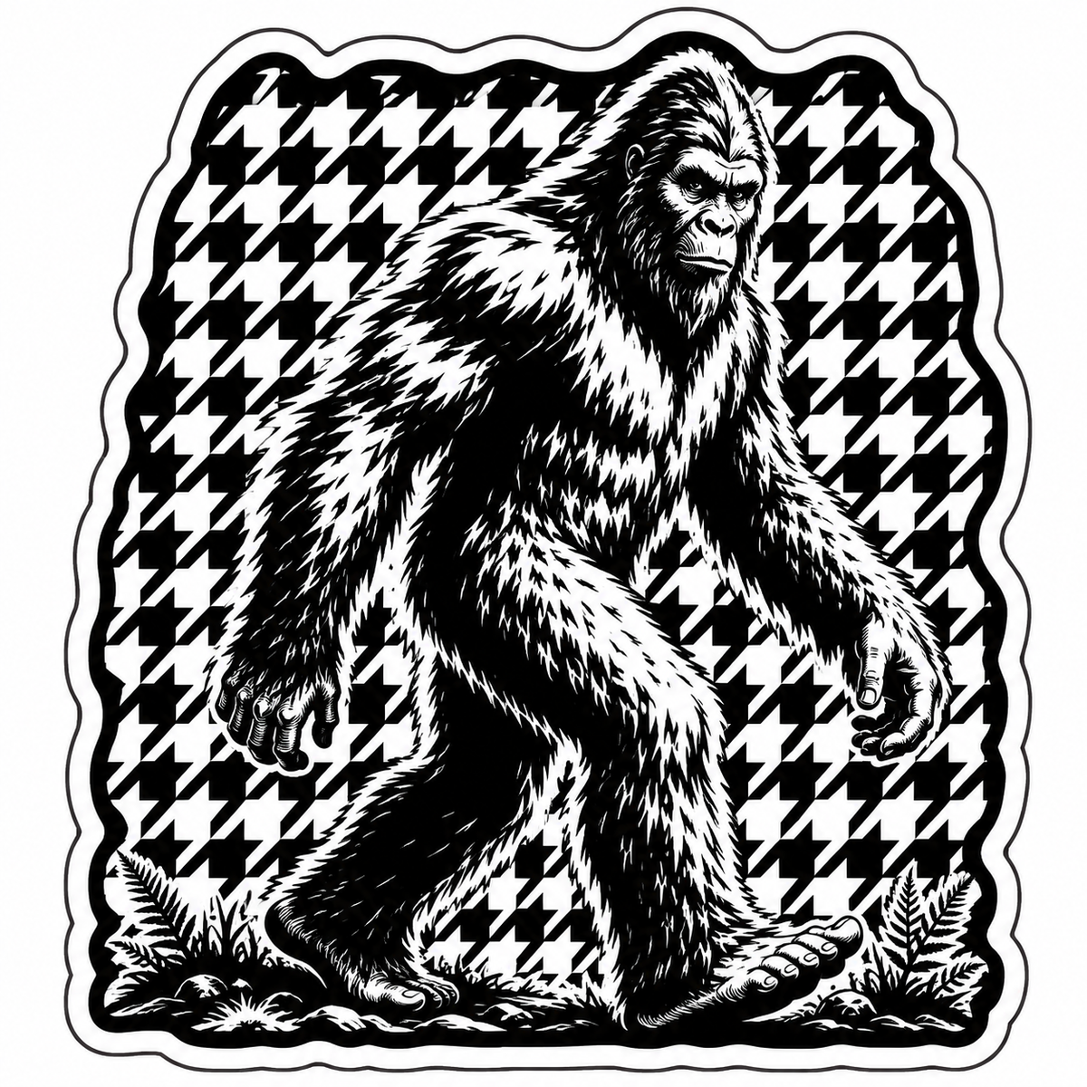 Houndstooth Sasquatch Sticker