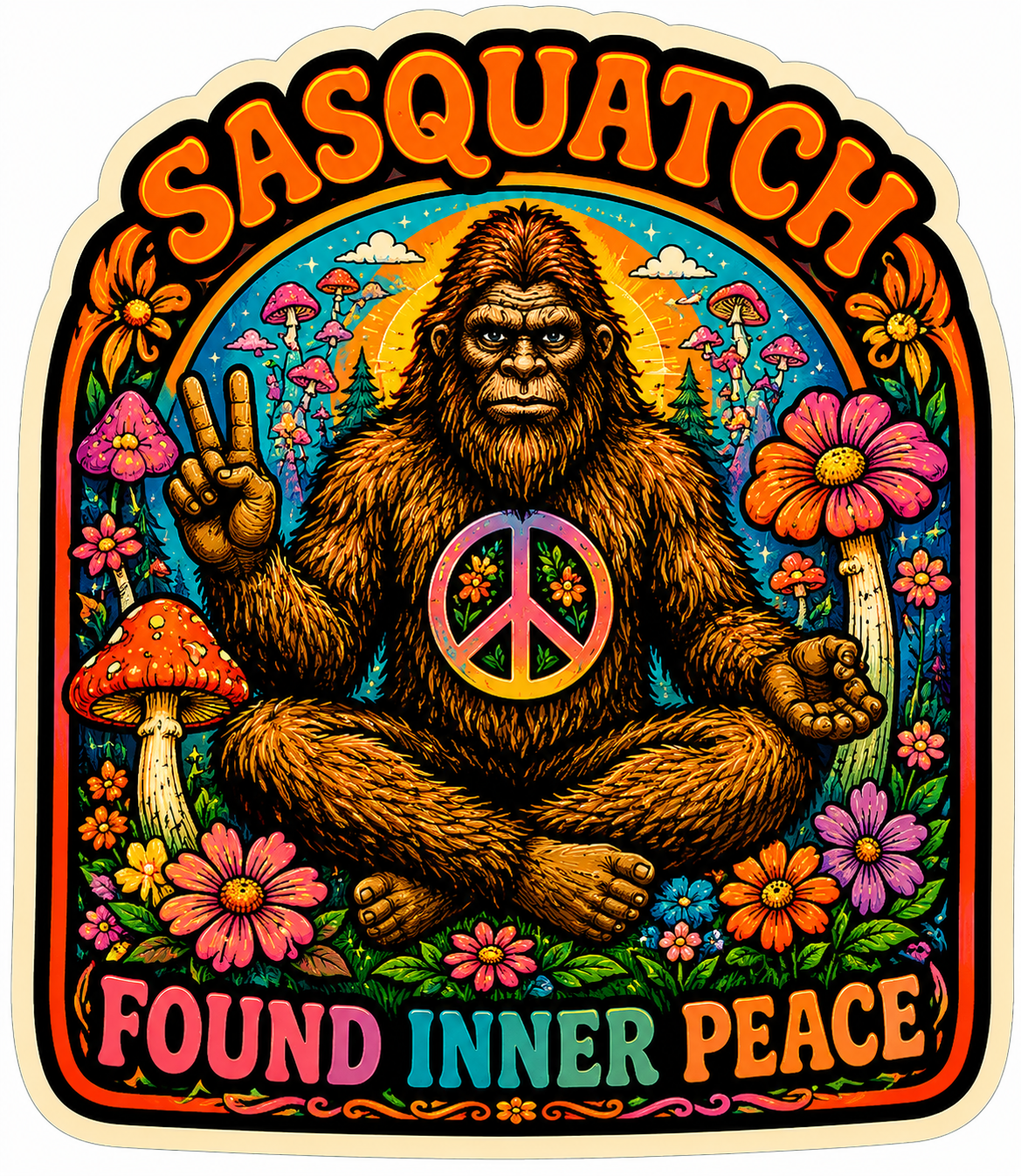 Sasquatch Found Inner Peace Sticker