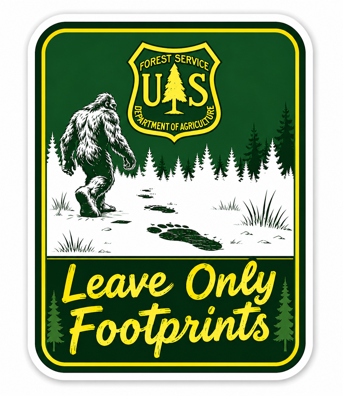 Forest Service Leave Only Footprints Sticker