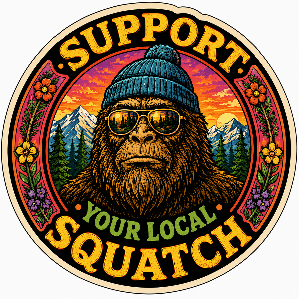 Support Your Local Sasquatch Forks WA Sticker
