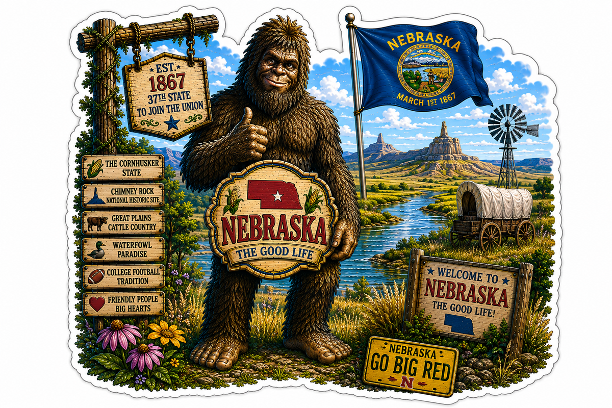 Nebraska Sasquatch Sticker