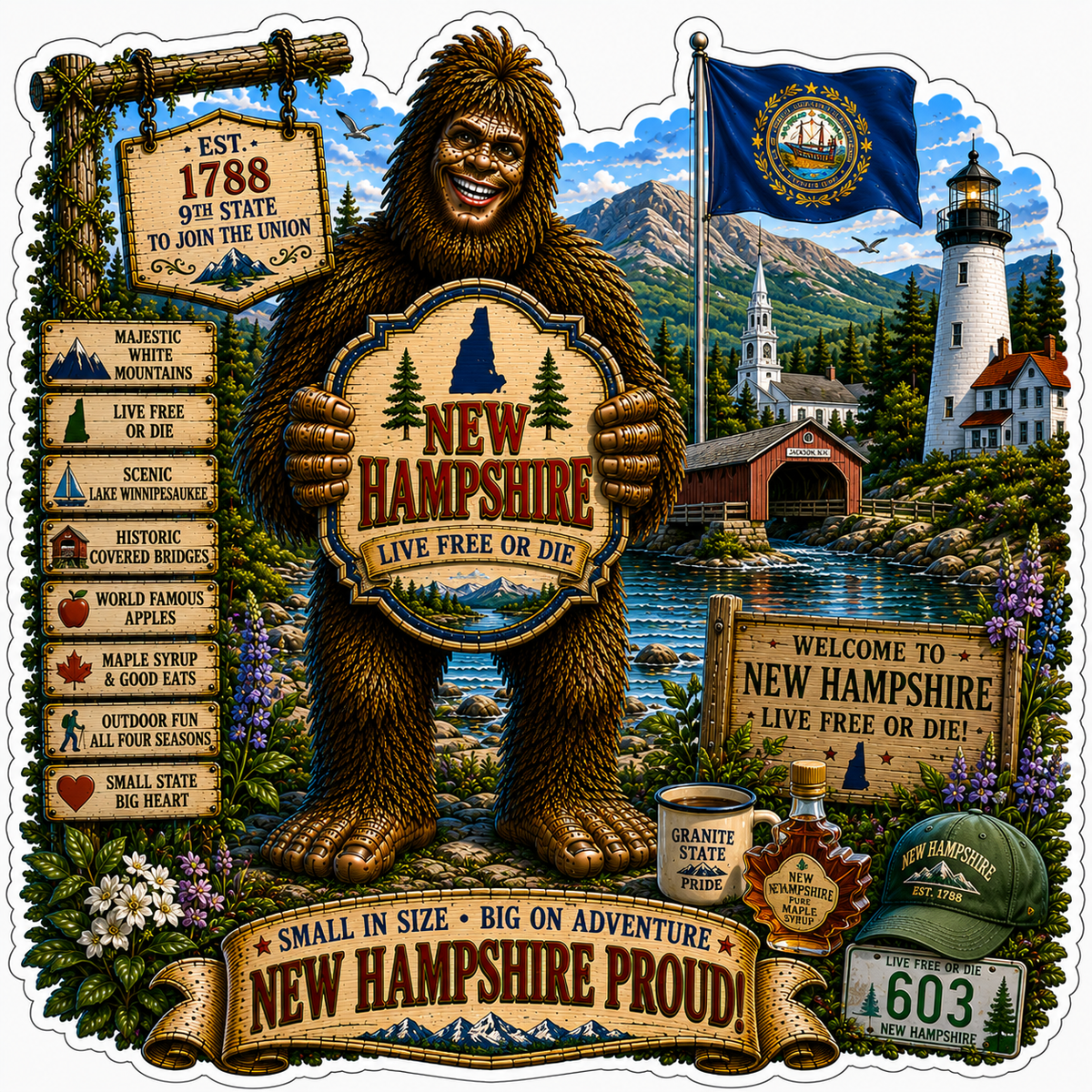 New Hampshire Sasquatch Sticker