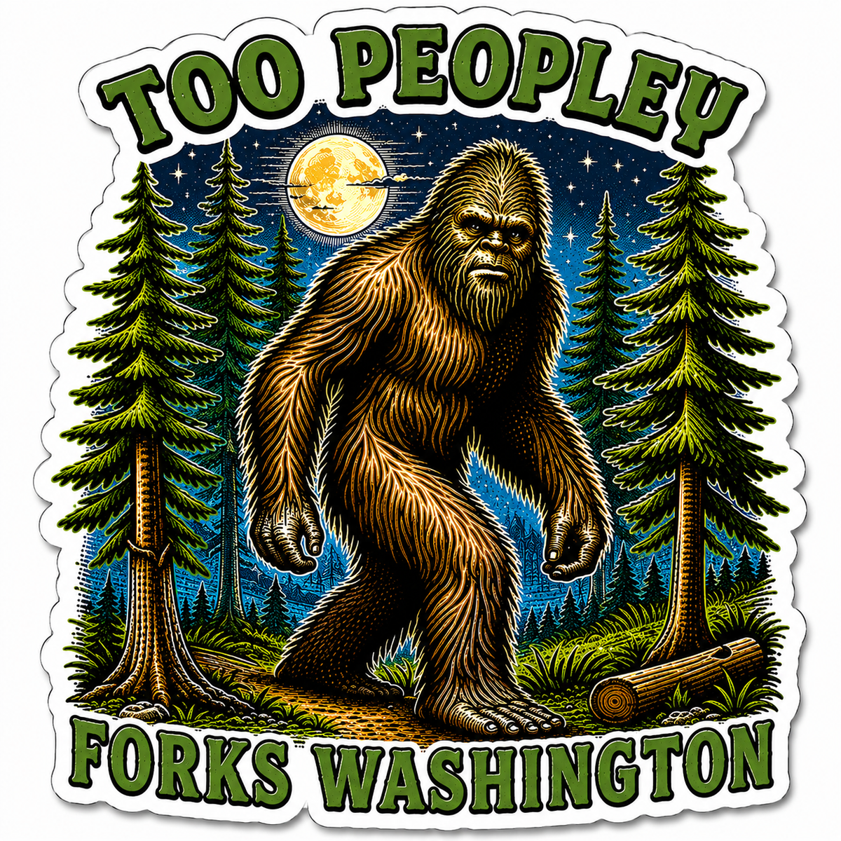 Too Peopley Sasquatch Sticker