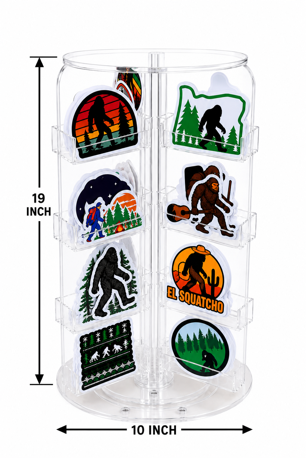 24-Slot Rotating Acrylic Sticker Holder