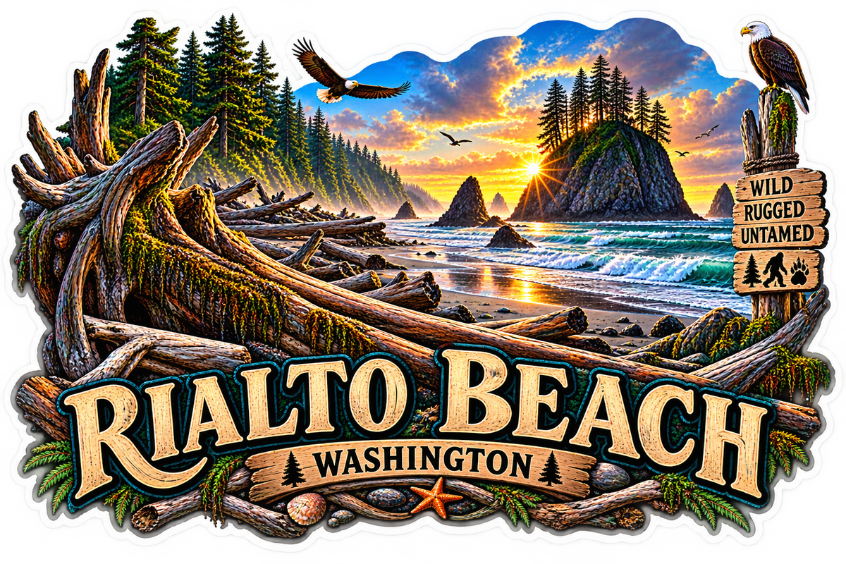 Rialto Beach Washington Sticker