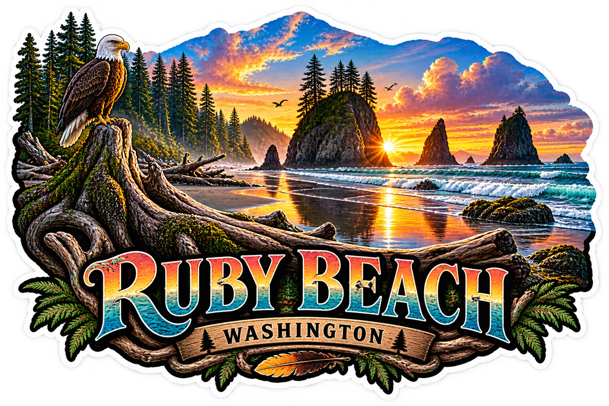 Ruby Beach Washington Sticker
