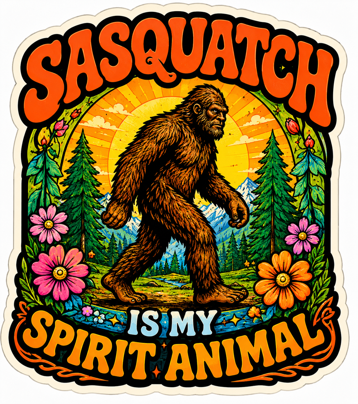 Sasquatch Is My Spirt Animal Sticker