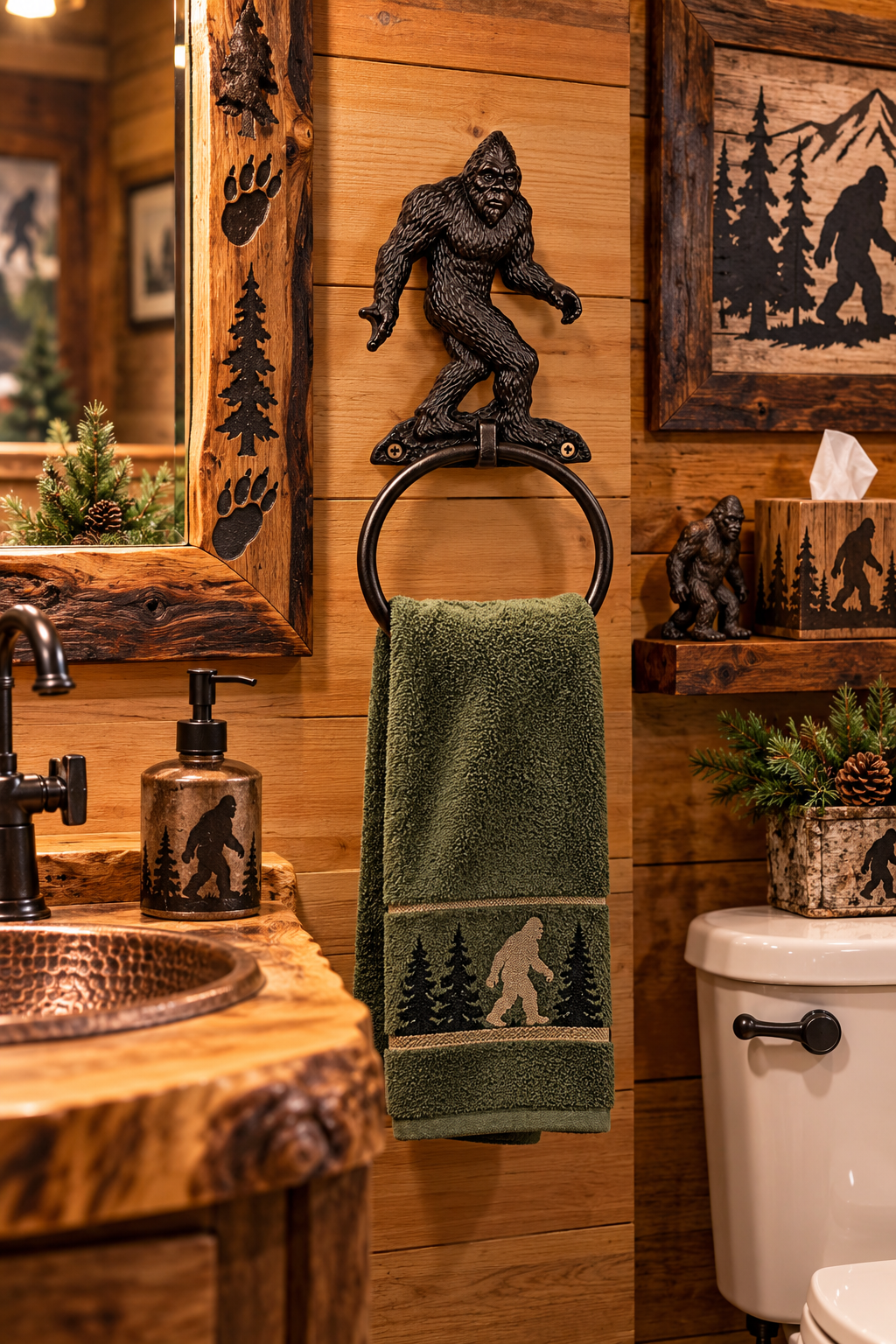 Metal Bigfoot Towel Holder – 9.5" Tall