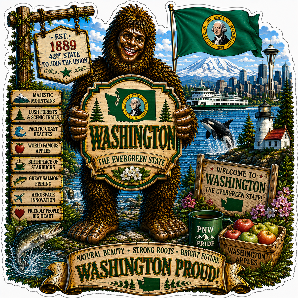 Washington Sasquatch Sticker