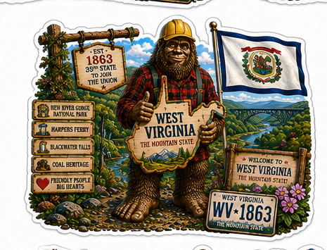 West Virginia Sasquatch Sticker