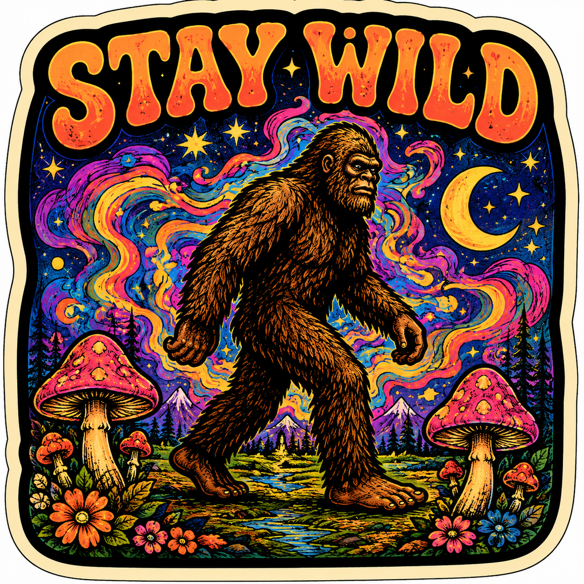 Stay Wild Sasquatch Sticker