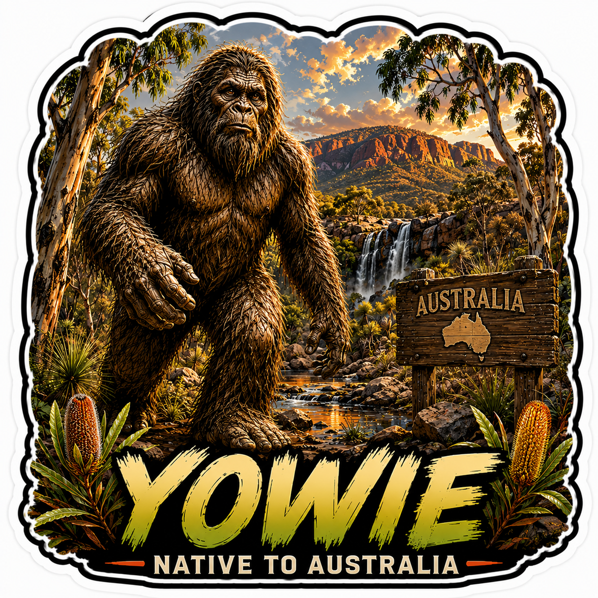 Sasquatch Around The World Sticker