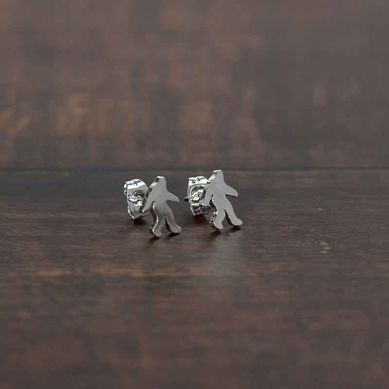 Sasquatch Earrings, Silver Stainless Steel - Sasquatch The Legend