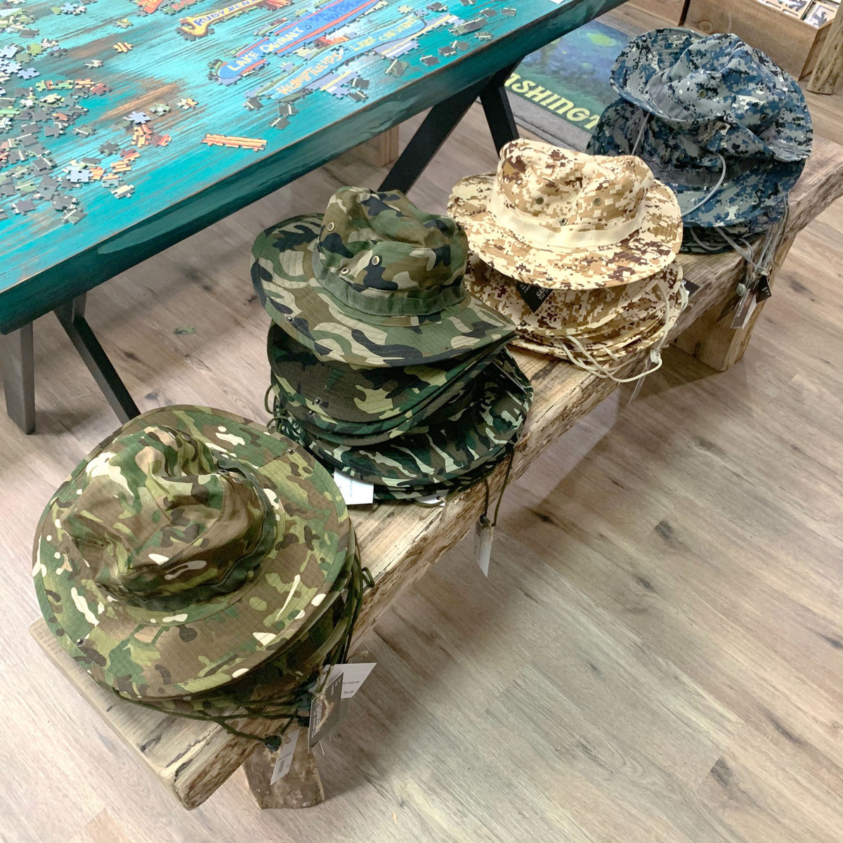Camouflaged Boonie Bucket Hat Woodland