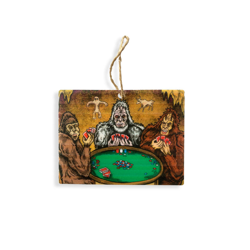Sasquatch Poker Night Ornament by the Famous John Urban