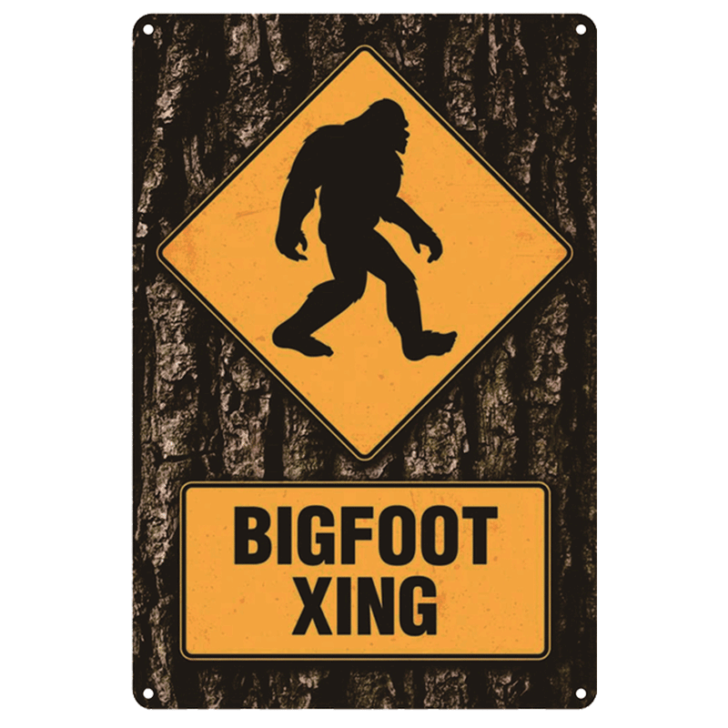 BIGFOOT XING Tin Sign - Sasquatch The Legend