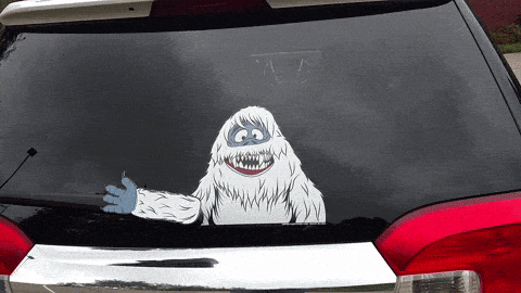 Abominable Snow Beast Yeti Waving WiperTag