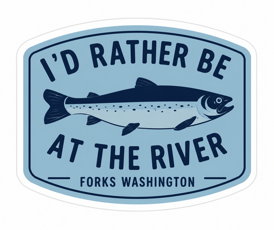 I'd Rather Be Fish ( Blue color ) Sticker