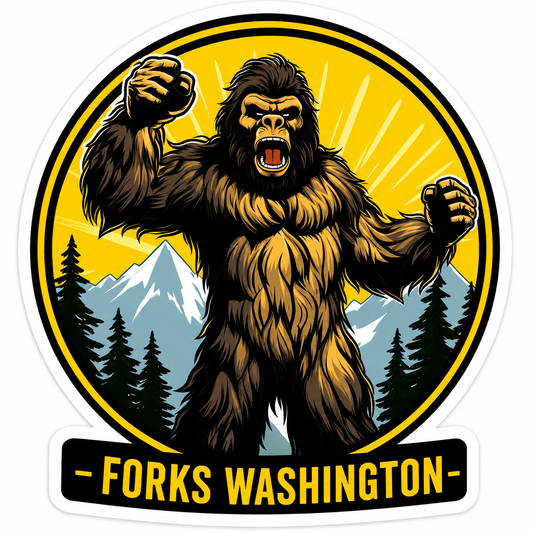 Excited Roaring Sasquatch Sticker