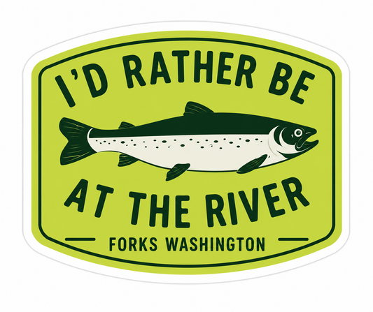 I'd Rather Be Fishing ( Green color ) Sticker