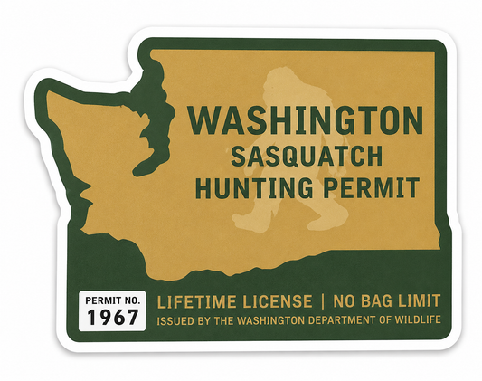 Washington Sasquatch Hunting Permit Sticker