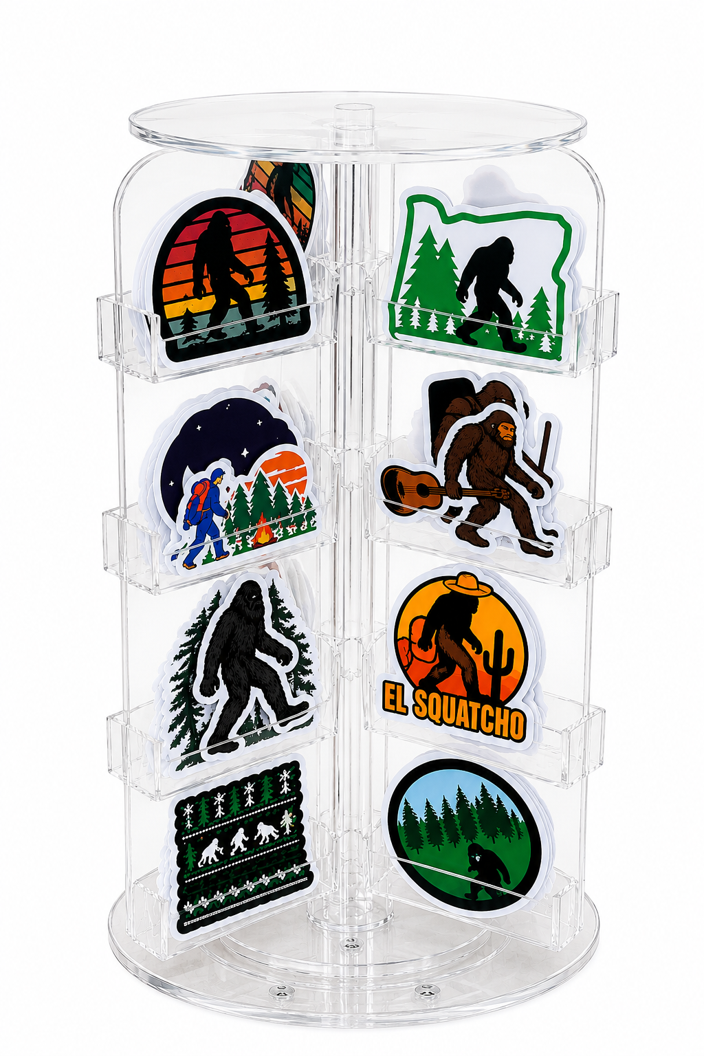24-Slot Rotating Acrylic Sticker Holder