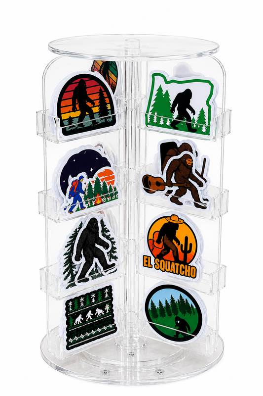 24-Slot Rotating Acrylic Sticker Holder