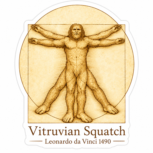 Vitruvian Sasquatch Sticker