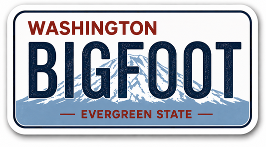 Bigfoot License Plate Sticker
