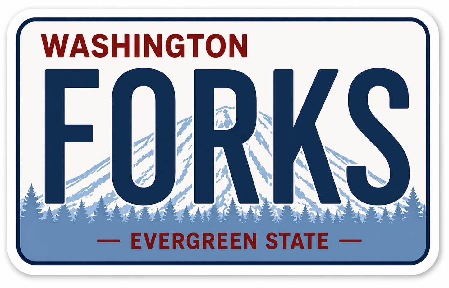Forks Washington License Plate Sticker