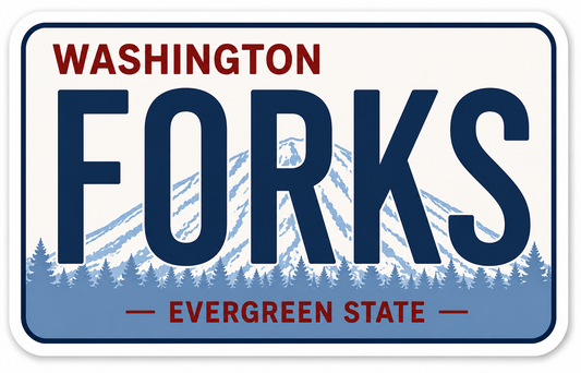 Forks Washington License Plate Sticker