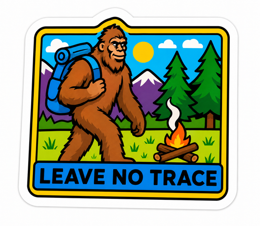 Backpacking Bigfoot Leave No Trace Sticker