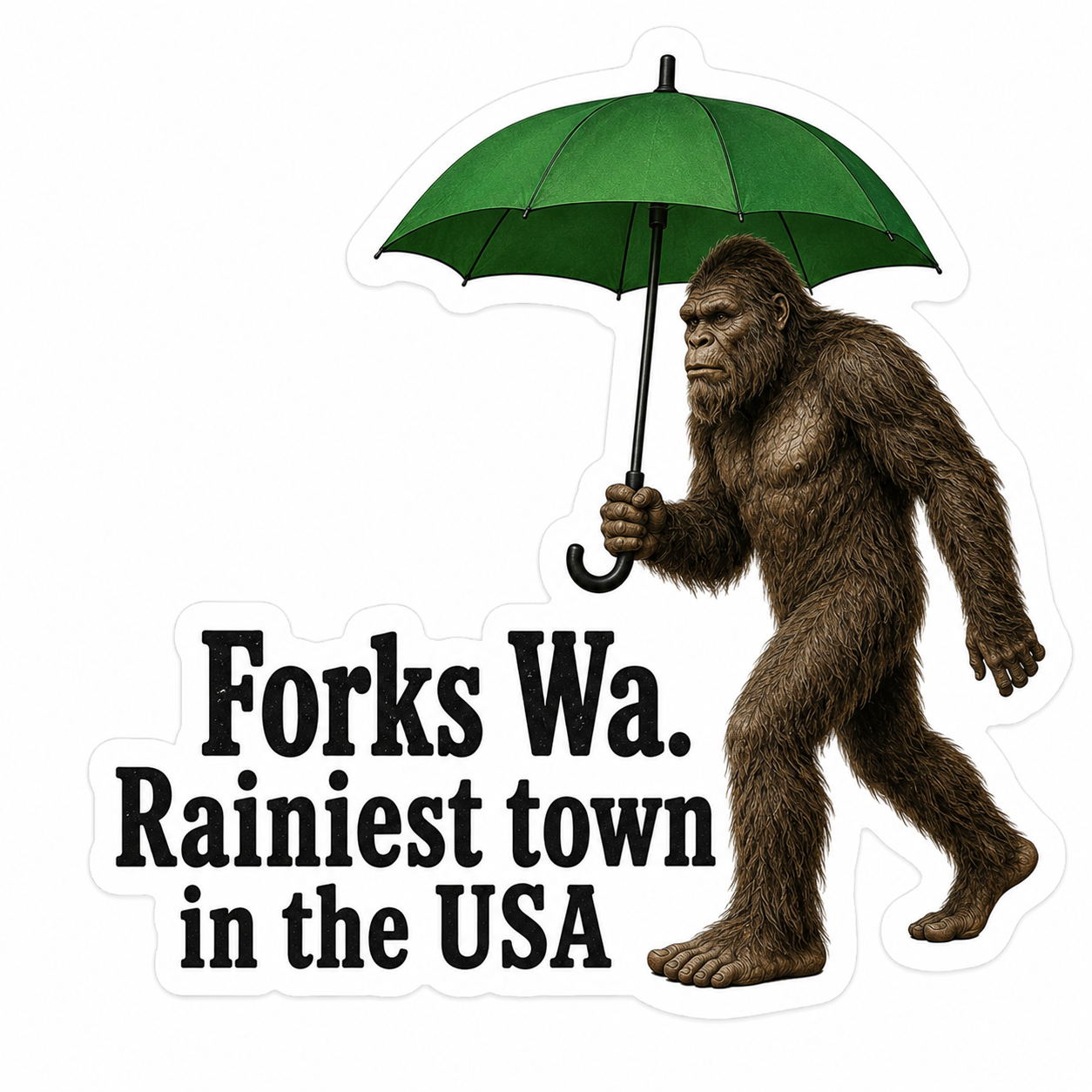 Rainiest Town In the USA Forks Washington Sticker