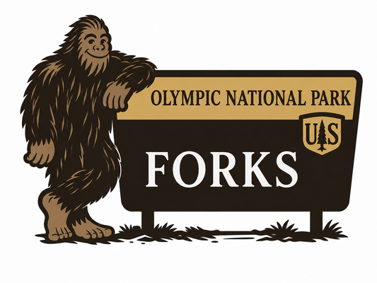 Olympic National Park Sign Bigfoot Sticker