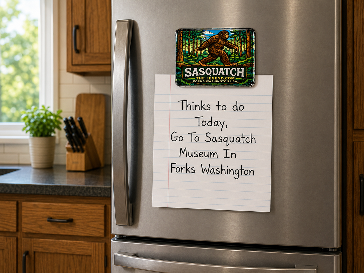 Sasquatch Glossy Domed Souvenir Magnet