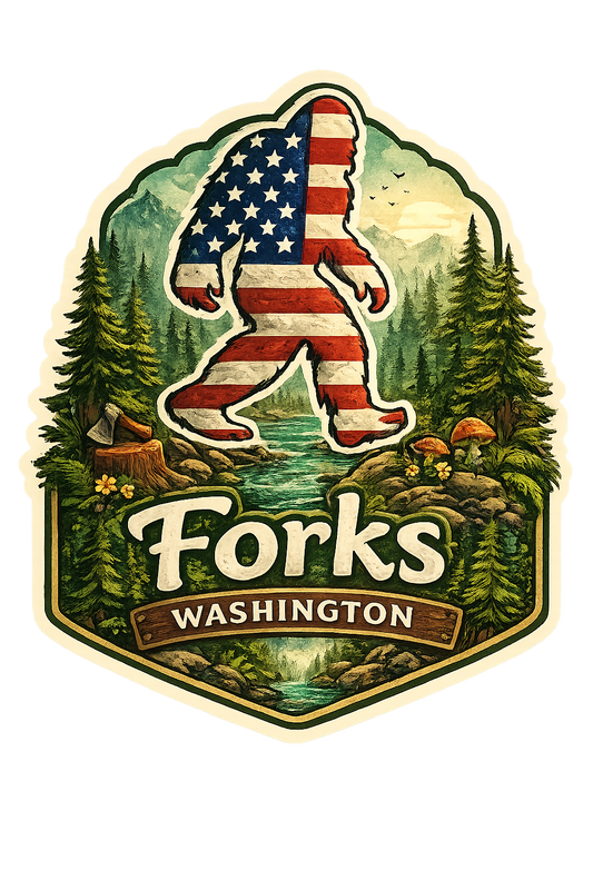 American Flag Sasquatch Sticker