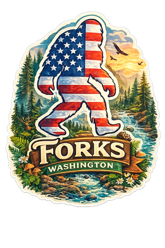 Red, White and Blue Bigfoot Sticker