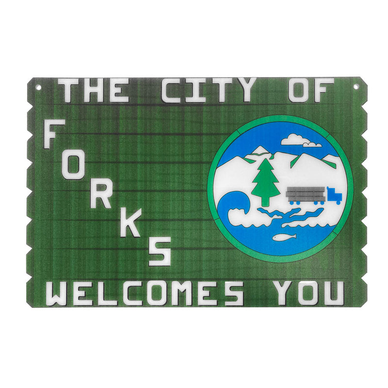 The City of Forks Welcomes You Sign, 12" x 8"